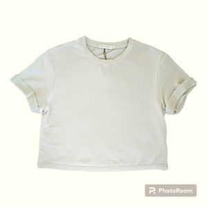 Avec Les Filles Crop Sweatshirt cream Sz M